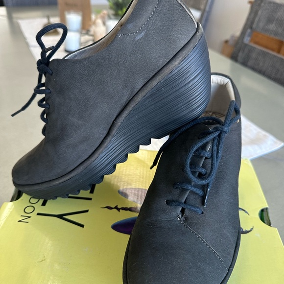 Fly London Women's Wedge Shoes YUMI683FLY CUPIDO NICOTINE grey,black, brown 8.5 - Picture 7 of 12